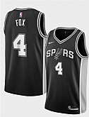 Men's San Antonio Spurs #4 De'Aaron Fox Black 2024-25 Icon Edition Stitched Jersey Dzhi,baseball caps,new era cap wholesale,wholesale hats